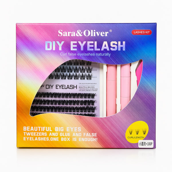 Kit de pestañas completo + incluye aplicador y pegamento