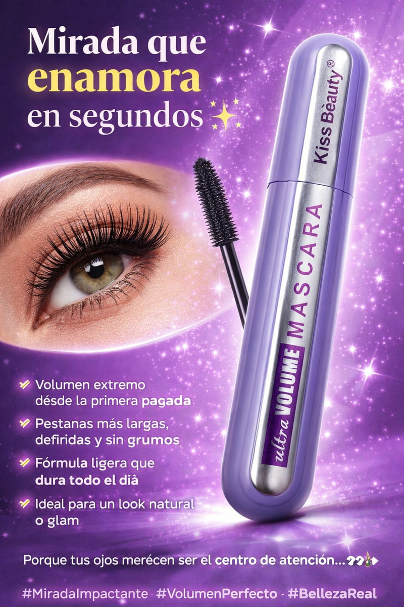 Mascara de pestañas Kiss Beauty Ultra Volumen