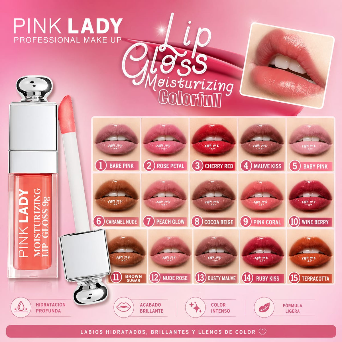 Lip Gloss Color Full Pink Lady