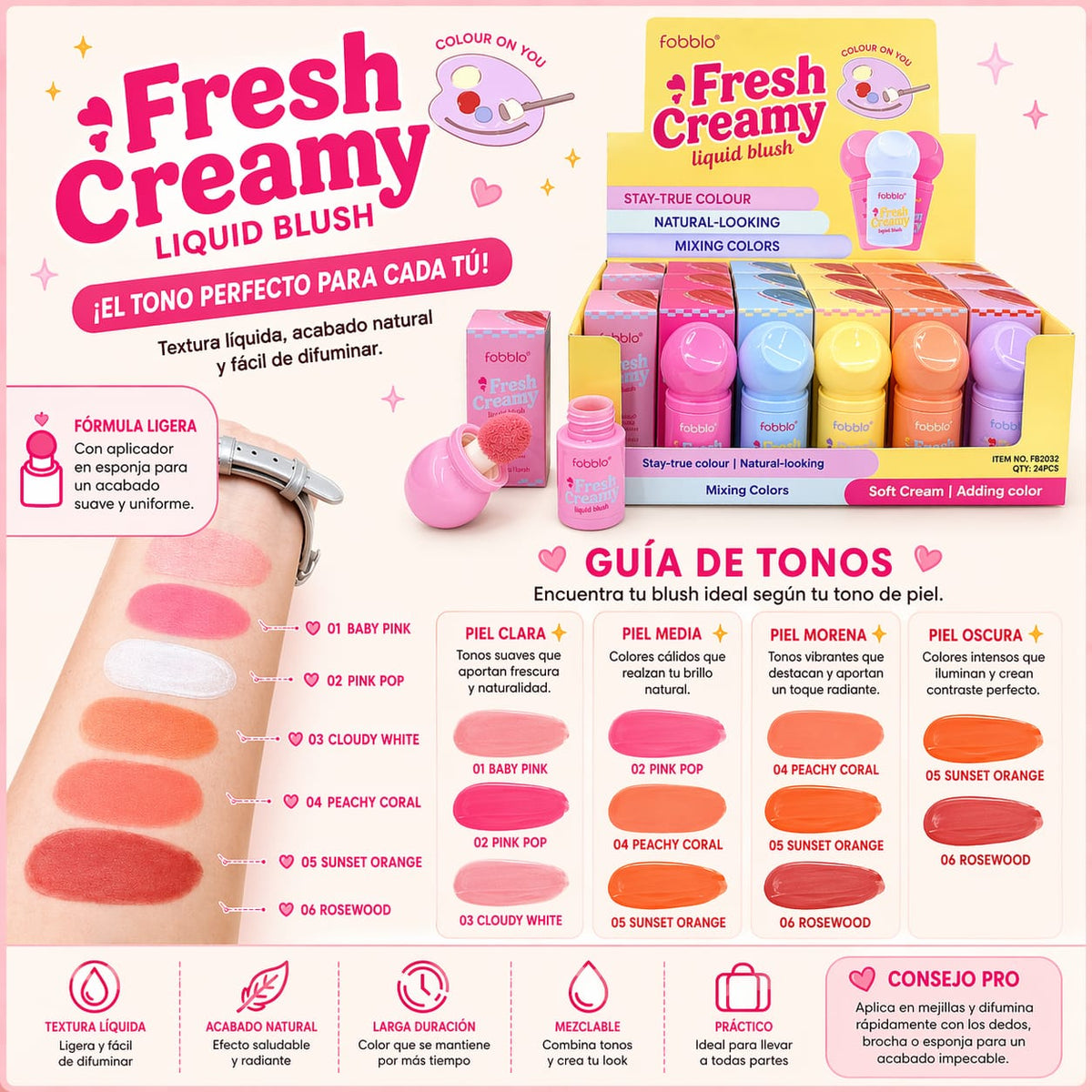 Rubor liquido fresh creamy Febble
