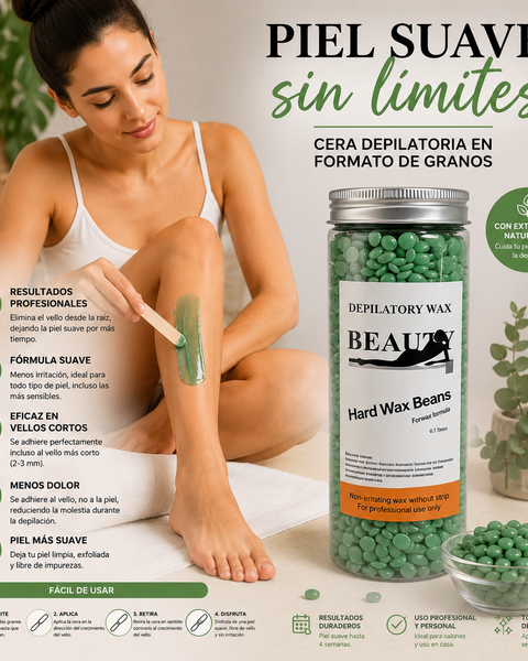 Cera élastica depilatoria en perlas |  400g Hard Wax Bean