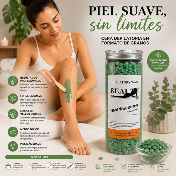 Cera élastica depilatoria en perlas |  400g Hard Wax Bean