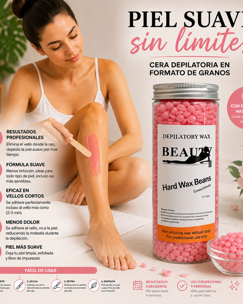 Cera élastica depilatoria en perlas |  400g Hard Wax Bean
