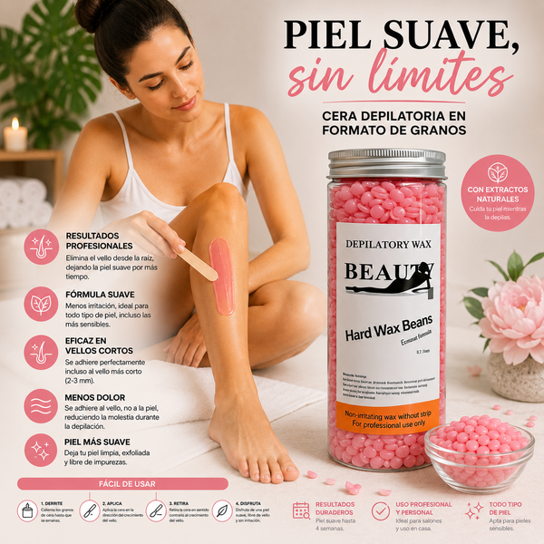 Cera élastica depilatoria en perlas |  400g Hard Wax Bean