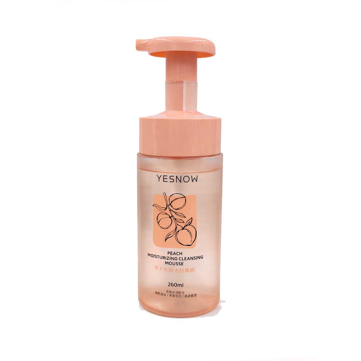 Espuma de limpieza facial c/ extracto de durazno 260ml Yesnow