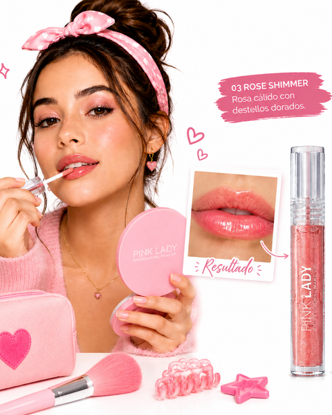 Labial lip gloss hidratante | Voluminizador de labios shine Pink Lady
