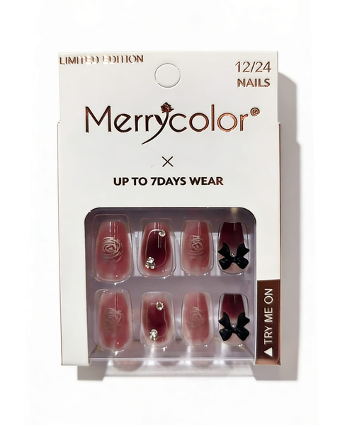Uñas postizas con pedrería Merrycolor