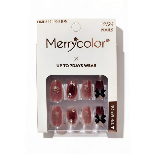 Uñas postizas con pedrería Merrycolor