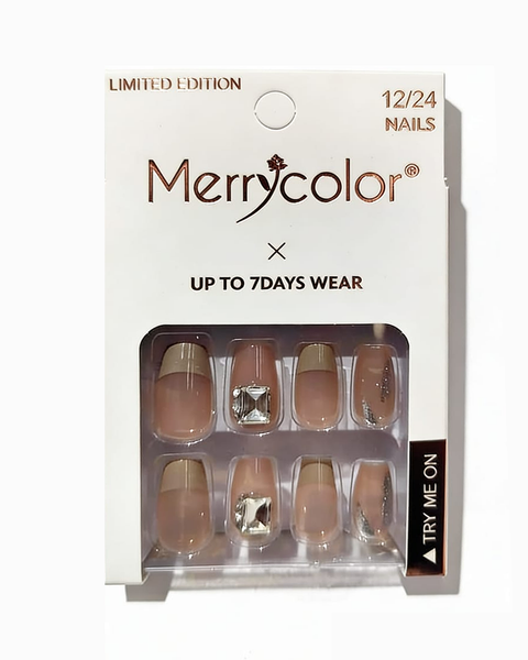 Uñas postizas con pedrería Merrycolor