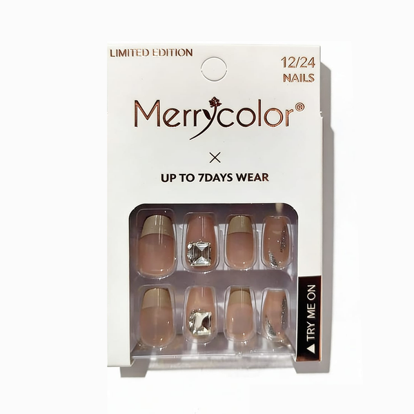 Uñas postizas con pedrería Merrycolor