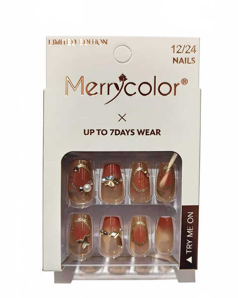 Uñas postizas con pedrería Merrycolor