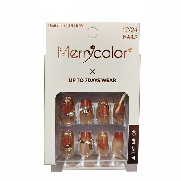 Uñas postizas con pedrería Merrycolor