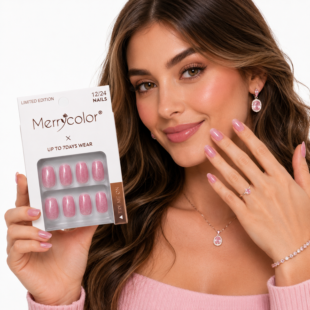 Uñas Postizas Pequeñas De Fácil Aplicación MerryColor