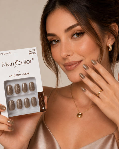 Uñas Postizas Pequeñas De Fácil Aplicación MerryColor