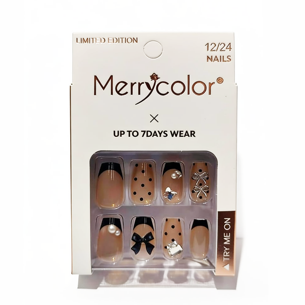 Uñas postizas con pedrería Merrycolor