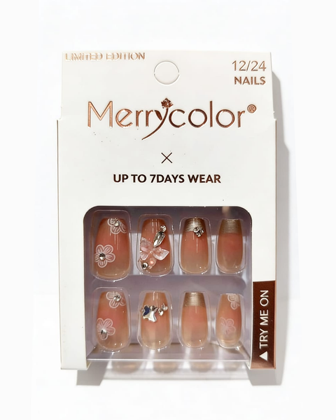 Uñas postizas con pedrería Merrycolor