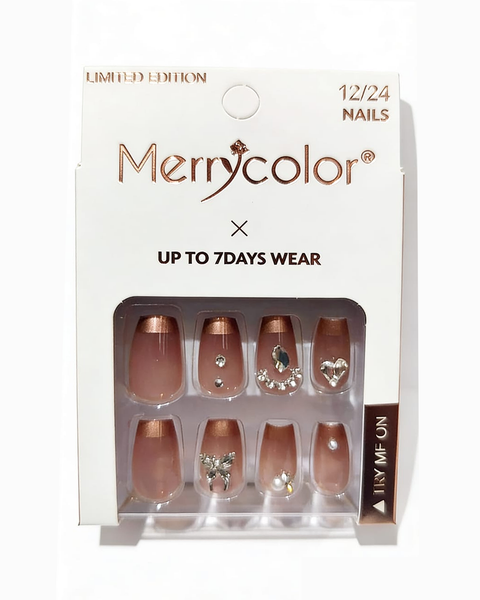 Uñas postizas con pedrería Merrycolor