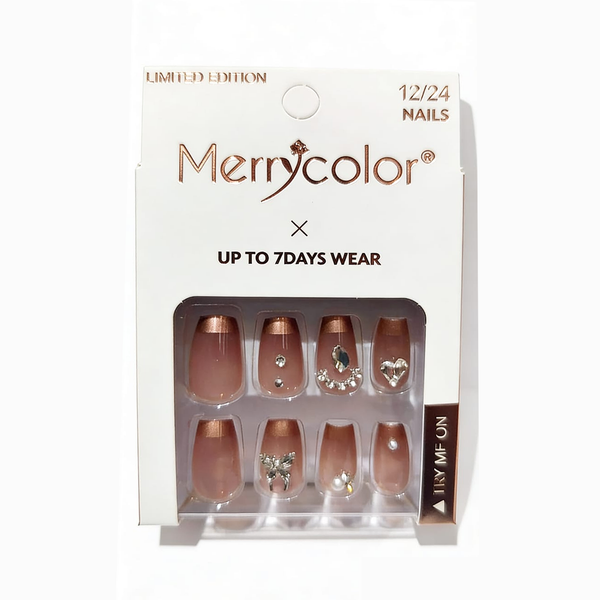 Uñas postizas con pedrería Merrycolor