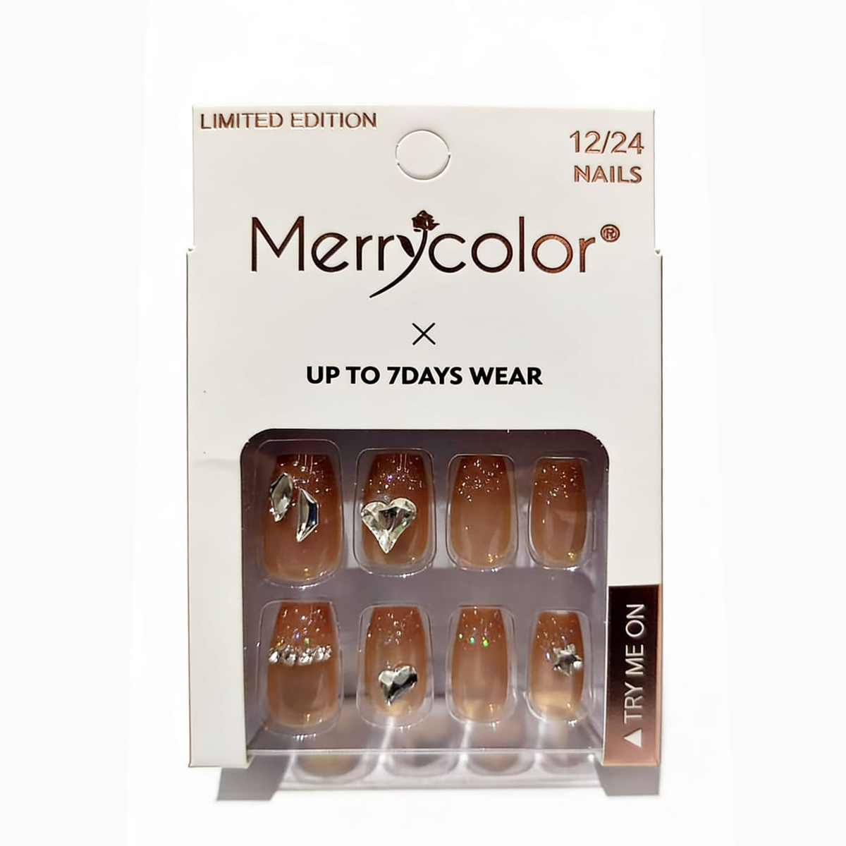 Uñas postizas con pedrería Merrycolor