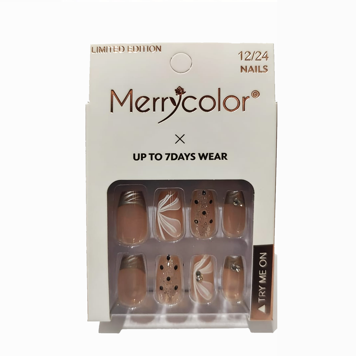 Uñas postizas con pedrería Merrycolor
