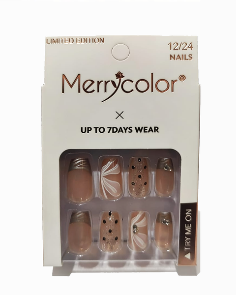 Uñas postizas con pedrería Merrycolor