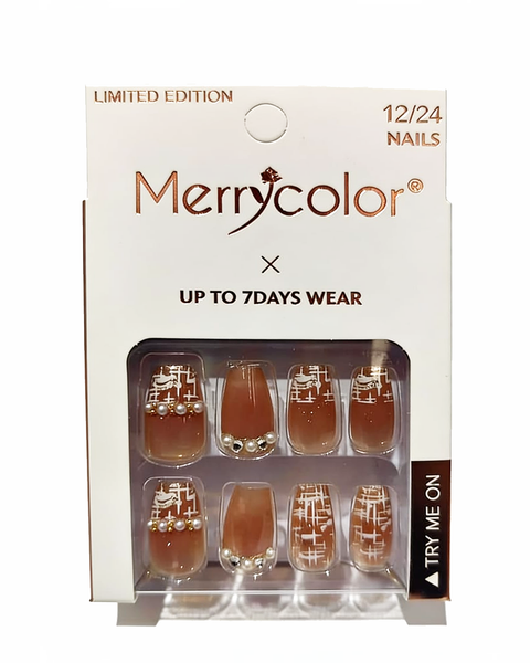 Uñas postizas con pedrería Merrycolor