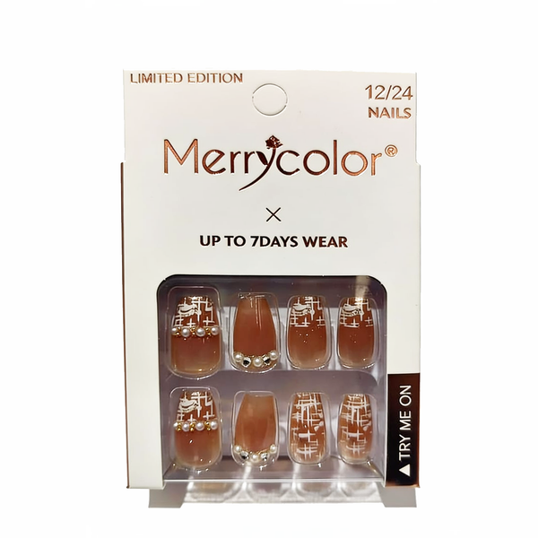 Uñas postizas con pedrería Merrycolor