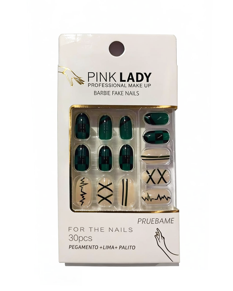 Uñas postizas con diseño Pink Lady