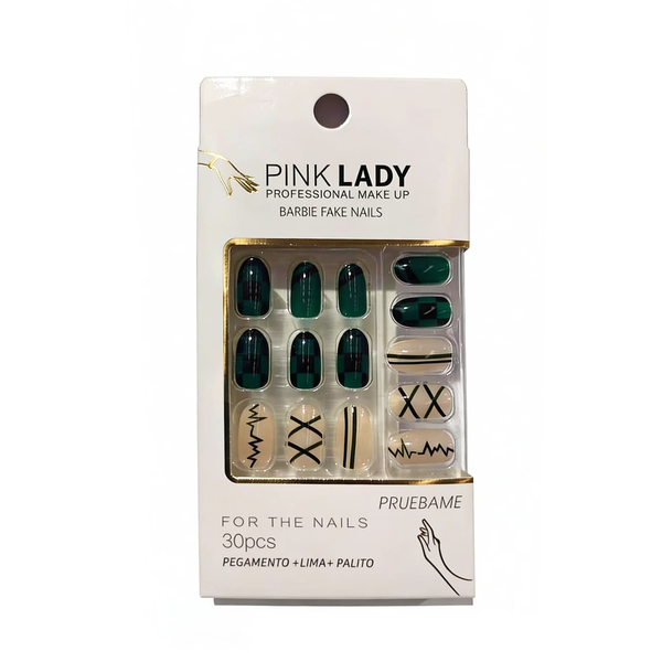 Uñas postizas con diseño Pink Lady