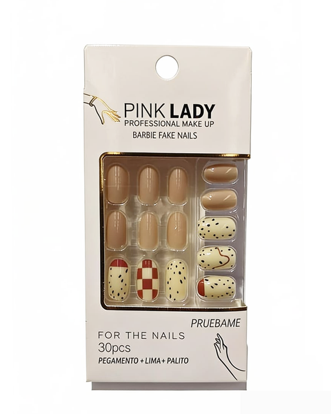 Uñas postizas con diseño Pink Lady