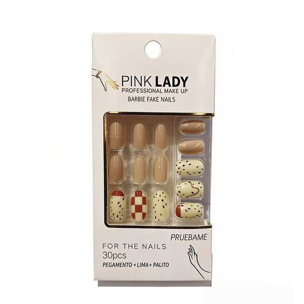 Uñas postizas con diseño Pink Lady