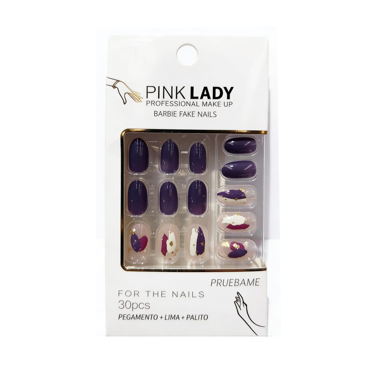 Uñas postizas con diseño Pink Lady