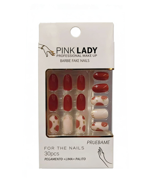 Uñas postizas con diseño Pink Lady